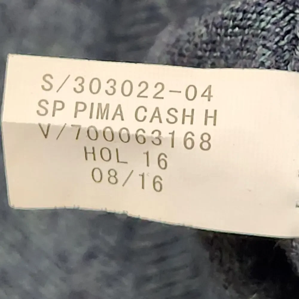 Banana Republic Sweater Mens Medium Blue Cotton Cashmere Quarter Zip Mock Neck